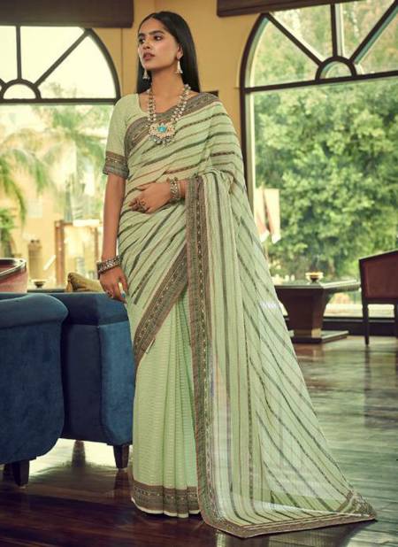 Light Green Colour Imperrial Vol 7 Arya New Latest Printed Daily Wear Georgette Saree Collection 29005